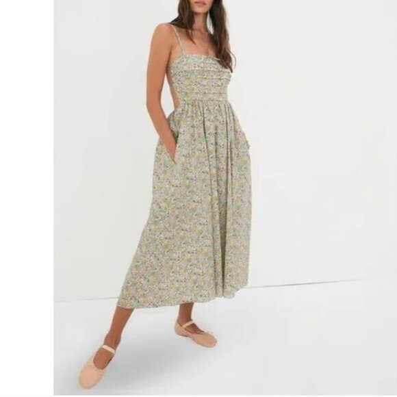 NWOT For Love and Lemons Raleigh LIBERTY Poppy Floral Cotton Midi Dress Medium - Picture 6 of 15